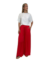 PANTALONE IN VISCOSA CON ELASTICO ROSSO