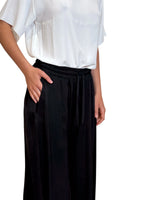 PANTALONE IN VISCOSA CON ELASTICO NERO