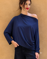 BLUSA ASIMMETRICA BLU