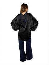 CAMICIA OVER IN VISCOSA BLACK