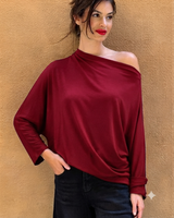 BLUSA ASIMMETRICA ROSSO