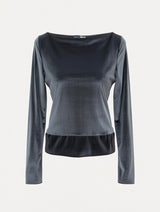 Maglia corta velluto grey – sfilata