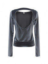 Maglia corta velluto grey – sfilata