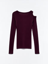 Maglia vino con scollo su spalla - sfilata