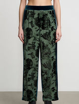 Pantalone velluto devoré verde bosco – sfilata