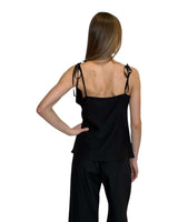 TOP IN CREPE DE CHINE NERO