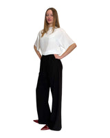 PANTALONE IN CREPE DE CHINE NERO