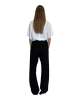 PANTALONE IN CREPE DE CHINE NERO