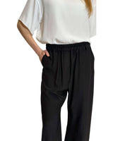 PANTALONE IN CREPE DE CHINE NERO