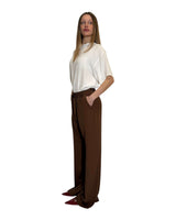 PANTALONE IN CREPE DE CHINE CACAO