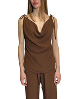 TOP IN CREPE DE CHINE CACAO