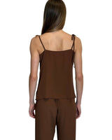 TOP IN CREPE DE CHINE CACAO