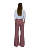 PANTALONE IN CREPE DE CHINE ROSA