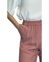 PANTALONE IN CREPE DE CHINE ROSA