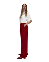 PANTALONE IN CREPE DE CHINE ROSSO