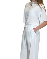 PANTALONE IN CREPE DE CHINE NUVOLA