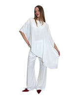 TUNICA A CAPPA IN CREPE DE CHINE NUVOLA