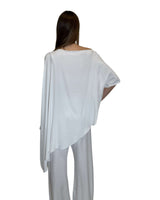 TUNICA A CAPPA IN CREPE DE CHINE NUVOLA