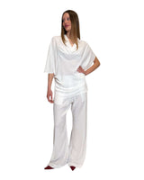 BLUSA ASIMMETRICA IN CREPE DE CHINE NUVOLA