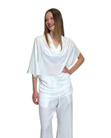 BLUSA ASIMMETRICA IN CREPE DE CHINE NUVOLA