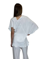 BLUSA ASIMMETRICA IN CREPE DE CHINE NUVOLA