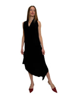 ABITO ASIMMETRICO IN CREPE DE CHINE NERO