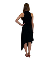 ABITO ASIMMETRICO IN CREPE DE CHINE NERO