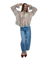 BLUSA CHECK AMPIA CORTA